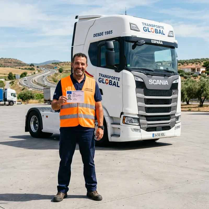 Conductor profesional homologando su brevete A-II/A-III